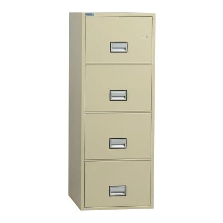 Phoenix Safe International Phoenix Safe Vertical 25" 4-Drawer Letter Fire and Water Resistant File Cabinet, Putty - LTR4W25P LTR4W25P